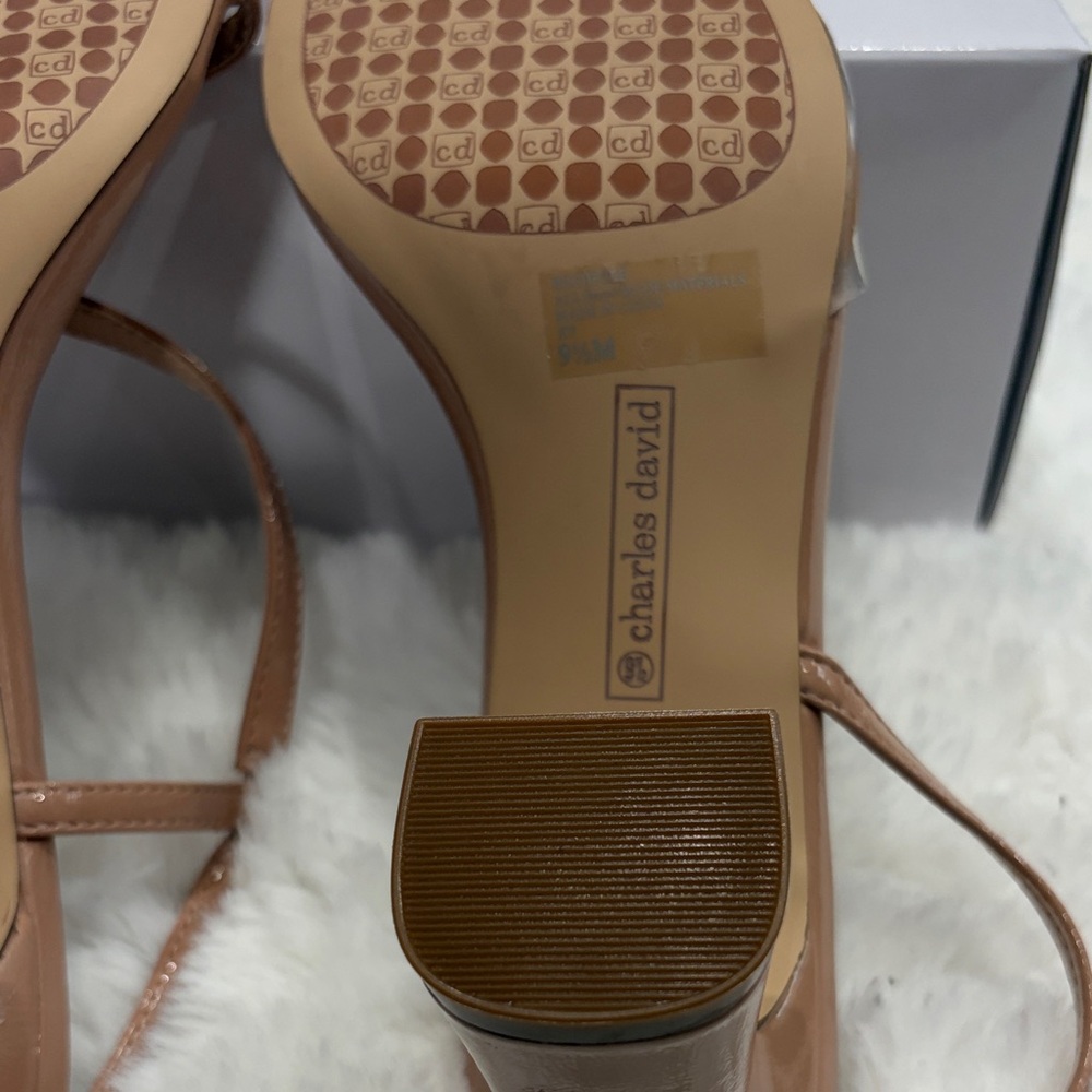 Charles David Nude Strappy Heels,size 9.5 - Picture 10 of 17